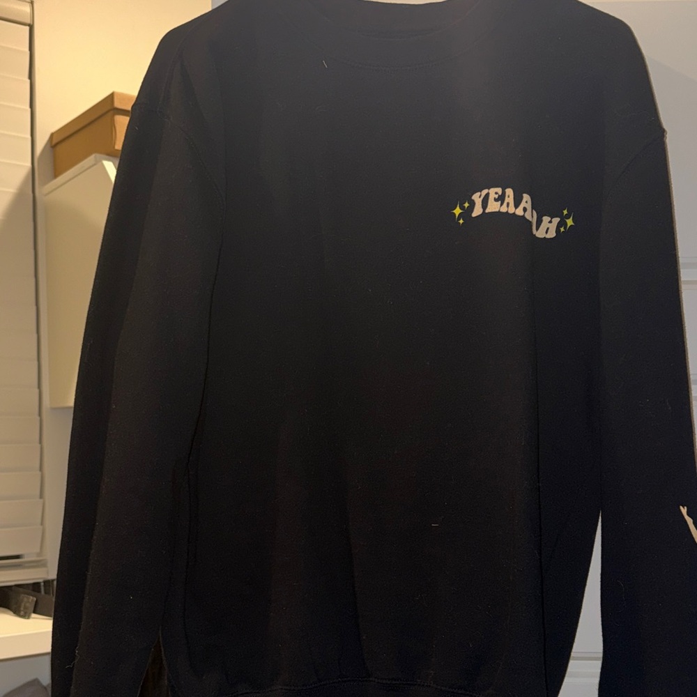 Yeah Graphic Black Men's Crewneck Sweater